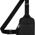 Simptech Mini Crossbody Sling Bag - Water-Resistant Dual Pocket Chest Pack - Lightweight Fanny Pack for Running, Travel & Everyday Workout