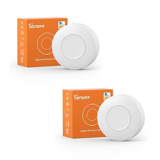 511rvd2UtL._SX522_.jpg SONOFF Zigbee Switch, SNZB-01P Wireless Push Button, Supports to Create Smart Scenes, Trigger the Connected Devices on eWelink APP with Three Control Options, SONOFF ZigBee Bridge Required, 2Pack - Image 1