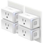 Kasa Smart Plug HS103P4, Smart Wi-Fi Outlet, Touch Actuator, Works with Alexa, Echo, Google Home, No Hub Required, 15 Amp, UL Certified, 4-Pack, White