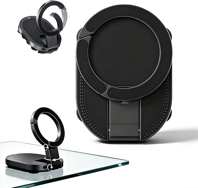 61L61ZPMiKL._AC_SX679_.jpg Rookii 3-in-1 Suction Magnetic Phone Holder,New 360° Rotatable Phone Tripod Mount Strong Magnetic Gym Phone Holder with Suction Cup & Hook,Ideal for Car Dashboard,Travel,Gym,Kitchen,Office - Image 1