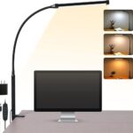 LED Desk Lamp with Clamp, Clip on Lights for Home Office, Black