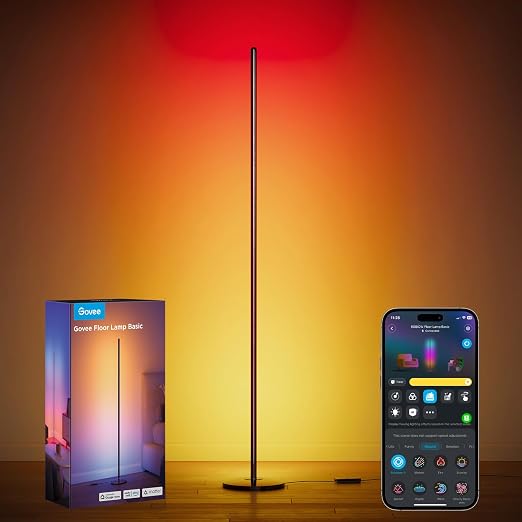 61Scft3U3TL._AC_SX522_.jpg Govee RGBIC Floor Lamp Basic, 1000lm LED Corner Lamp, Black - Image 1