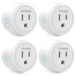 GHome Smart Plug Mini, WiFi Smart Outlet Plug Works with Alexa and Google Home, Timer Outlet with APP Control, 2.4GHz Network Only, No Hub Required, ETL FCC Listed (4 Pack), White