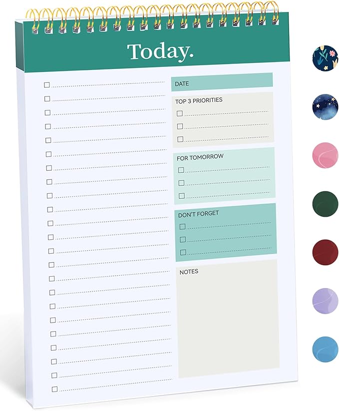 61oTqneGKNL._AC_SX679_.jpg Taja To Do List Notepad, Undated Daily Planner for Work and Goal Setting - Image 1