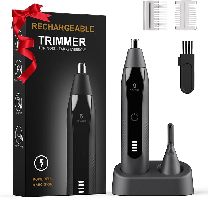 61tsC-6GrL._AC_SX679_.jpg Ear and Nose Hair Trimmer for Men, 2026 Professional Painless USB Rechargeable Eyebrow & Facial Electric Hair Trimmer for Men Women, Powerful Motor, Dual Edge Blades, IPX7 Waterproof, Cool Gray - Image 1