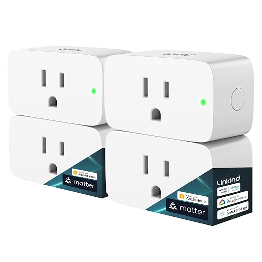 61uRO-SLaL._SX522_.jpg Linkind Matter Smart Plug, Work with Apple Home, Alexa, Siri, Google Home - Image 1