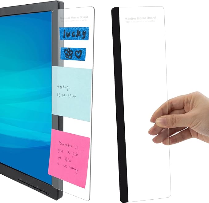 61yjorGIhAL._AC_SX679_.jpg Office Desk Accessories 2pcs Computer Monitor Memo Board Office Supplies - Image 1