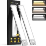 10inch Under Cabinet Lighting with 3 Color Temps, 2 Pack Rechargeable Motion Sensor Light Indoor, 5 Levels Dimmable Magnetic Closet Lights, Wireless Under Counter Lights for Kitchen, Stairs