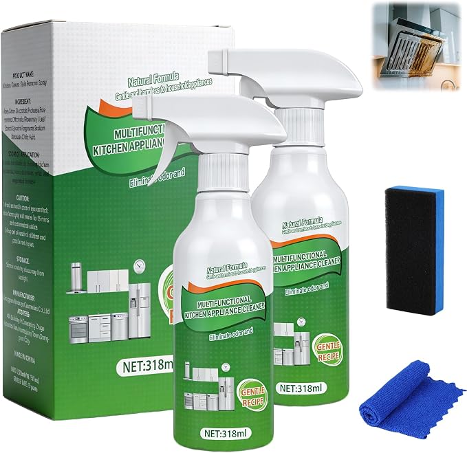719KT-6aXuL._AC_SX679_.jpg 2Pcs Kitchen Cleaner Spray, Multi-Purpose Kitchen Cleaner, Heavy Duty Kitchen Oil Stains Spray for Kitchen, Household, Oven, Stove, Range Hood - 318ml - Image 1