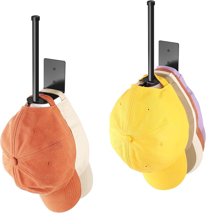 71CeQAUdmbL._AC_SX679_.jpg Durmmur Stainless Steel Hat Organizer, Hat Rack for Wall,Each Holds 15 Hats - Image 1