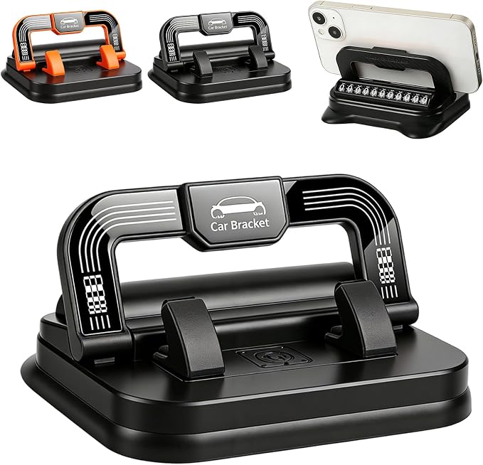71E0Da6xP9L._AC_SX679_.jpg Car Phone Holder,360 Dashboard Phone Holder,Suitable for car Navigation in-car Dashboard,Horizontal and Vertical Screen Adjustment Angle,Suction Cup Fixed Non-Slip (Black) - Image 1