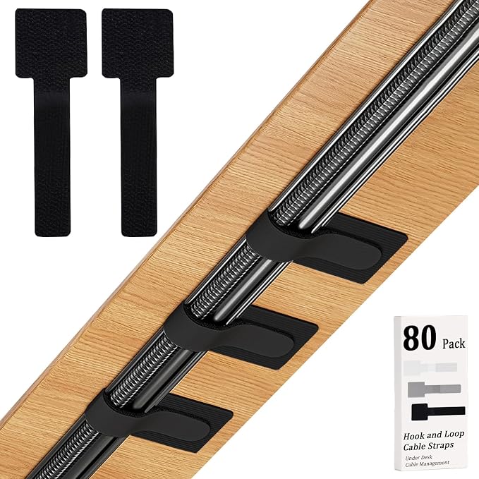 71EozR1KOaL._AC_SX679_.jpg 80PCS Hook and Loop Cable Straps, Cable Management Under Desk - Image 1