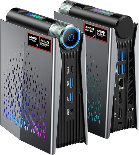 71IpR2x3L._AC_SX466_.jpg ACEMAGICIAN S3A Mini PC Windows 11 Pro, Ryzen 7 H 255(up to 4.9GHz), 16GB LPDDR5 512GB NVME PCIe4.0 SSD Computer with Radeon 780M Graphics, RGB Lights 3 Modes Small Desktop Business Home Office - Image 1