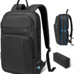 Backpack for Men Slim & Expandable Travel Laptop Backpack with USB Charging Port Water Resistant Anti-Theft Business Backpack Fits 15.6In Laptop for Commute Work College with Small Bag(Business Black)