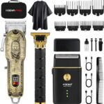 HIENA PRO Barber Clipper Set & Trimmer Kit for Men, Professional Electric Foil Shaver and Beard Trimmers, Men's Facial Grooming Tool, USB Charging, Perfect Gifts for Men