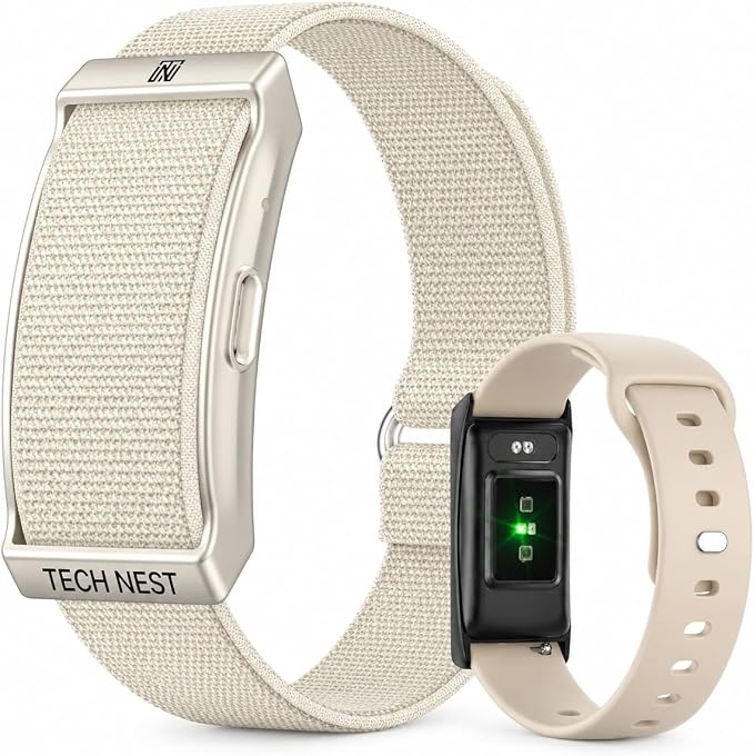 71QPJJQp46L._AC_SX679_.jpg Screenless Health Fitness Tracker for Men Women Activity Watch 24/7 Heart Rate Blood Pressure Sleep HRV Monitor Step Counter Smart Bracelet No Screen Long Battery Life - Image 1