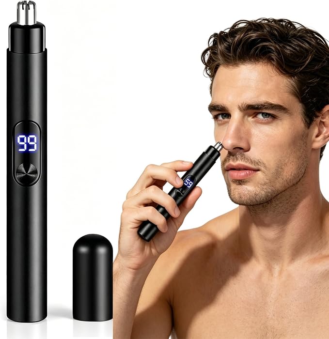 71YMppvY2JL._AC_SX679_.jpg Nose Hair Trimmer for Men, 1PC 2026 New Electric Ear and Nose Hair Trimmer with LED Display, Type-C Rechargeable Nose Trimmer for Men, Great Gifts for Elder, Dad - Image 1