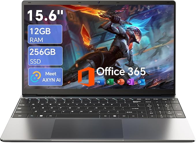 71ZHvwepjFL._AC_SX679_.jpg 15.6'' AI Laptop with Office 365 12GB RAM 256GB SSD Win 11 Laptops - Image 1