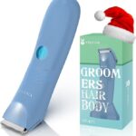 Bikini Trimmer for Women, No-Nick Electric Razor for Sensitive Skin, Blue