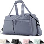 Weekender Duffel Bag With Shoe Compartment And Wet Pocket-Luggage Everyday Overnight Bag for Men and Women Travel-Carry On Gym Bag