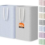 Lifewit 80L Large Laundry Baskets, Laundry Hampers Bags, 2 Pack, Grey&Blue