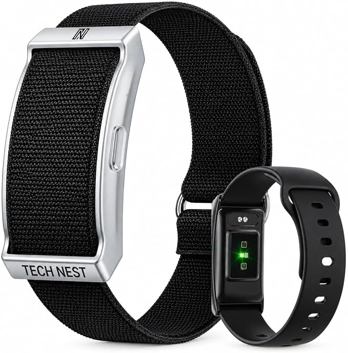 71mtlS6V6RL._AC_SX679_.jpg Screenless Health Fitness Tracker for Men Women Activity Watch 24/7 Heart Rate Blood Pressure Sleep HRV Monitor Step Counter Smart Bracelet No Screen Long Battery Life - Image 1