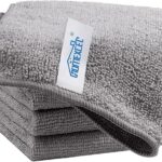 HOMEXCEL Grey Cleaning Rags 5 Pack, Highly Absorbent Microfiber Cleaning Cloth for Kitchen, Lint Free, Scratch-Free, Reusable Microfiber Towels for House, Window and Glass, Cars, 11.5 X11.5 inch