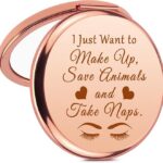 Veterinarian Gifts for Women Compact Mirror Animal Lover Gift Animal Rescue Gift Makeup Mirror for Veterinarian Dog Mom Cat Mom Vet Tech Gifts Birthday Christmas Graduation Present for Friend