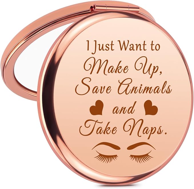 71ockzi59xL._AC_SX679_.jpg Veterinarian Gifts for Women Compact Mirror Animal Lover Gift Animal Rescue Gift Makeup Mirror for Veterinarian Dog Mom Cat Mom Vet Tech Gifts Birthday Christmas Graduation Present for Friend - Image 1