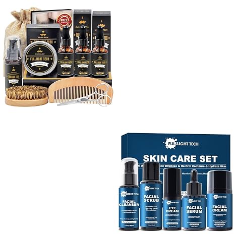 71uy9JpwjeL._SX466_.jpg FULLLIGHT TECH Christmas Gifts for Men,Skin Care for Men,Beard Care Kit - Image 1