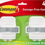 Command Large White Broom Grippers, 2 Broom Grippers, 4 Strips