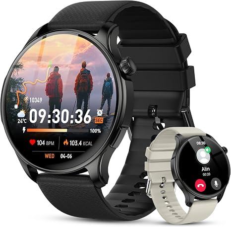 71xJ6fU8g9L._AC_SX466_.jpg Smart Watch for Men Women Answer/Make Call: Military Smart Watches for Men Fitness Tracker Smartwatch for Android Phones iPhone Compatible Samsung Watches Heart Rate Sleep Monitor IP68 Waterproof - Image 1