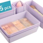 Vtopmart 25 Pack Plastic Drawer Organizers with Anti-slip Rubber Pads