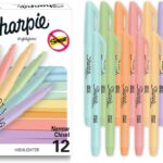 Sharpie Pocket Highlighters, Mild Pastel Colors, Assorted, Chisel Tip, 12 Count - School, Home, and Office Use, Teacher Supplies