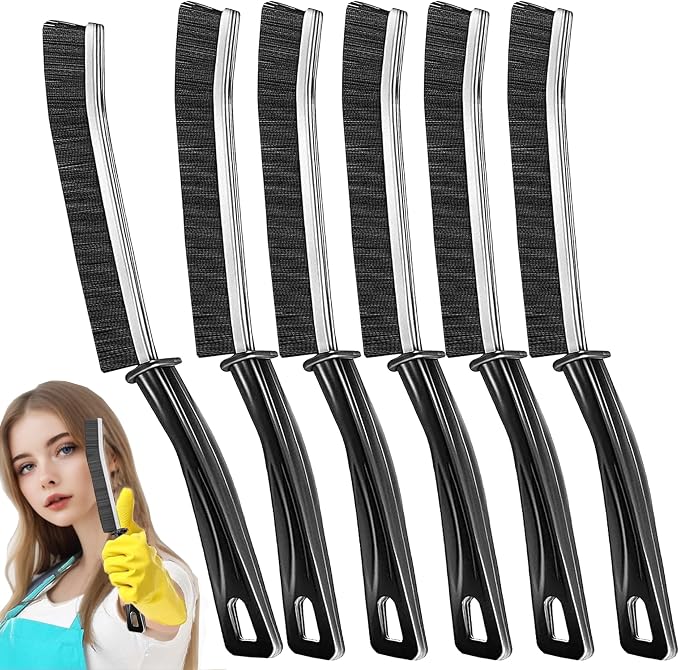 81P-yRUW55L._AC_SX679_.jpg 6Pcs Hard-bristled Crevice Cleaning Brush, Multifunctional Thin Gap Scrub Brush, Bathroom Cleaner Tools for Household Use, Kitchen, Window, Toilet, Grout, Faucets, Car - Image 1