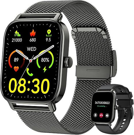 81XabXsr1TL._AC_SX466_.jpg Smart Watch for Men Women Fitness Tracker: Waterproof Bluetooth Call Answer Make Smart Watches for Android iPhone Digital Mens Watches Activity Smartwatch Pedometer Heart Rate Monitor 120 Sports Model - Image 1