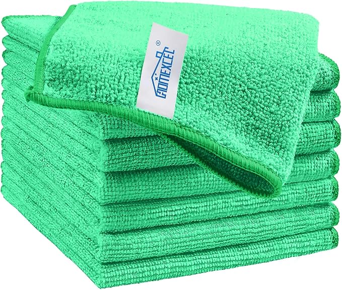 81f7XjOabNL._AC_SX679_.jpg HOMEXCEL 8PK Microfiber Cleaning Cloth, Cleaning Rags for Home, 11.5x11.5in - Image 1