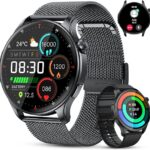 Smart Watch for Men Women Fitness: Make Answer Call Running Digital Mens Watches Waterproof Smartwatch Android Phone iPhone Samsung Compatible Step Pedometer Tracker Heart Rate Sleep SpO2 Monitor