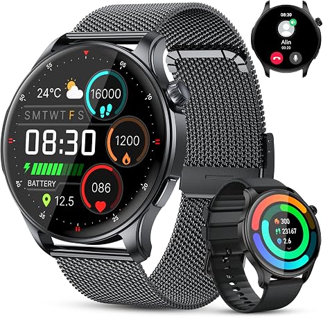 81lTDKpMPfL._AC_SX466_.jpg Smart Watch for Men Women Fitness: Make Answer Call Running Digital Mens Watches Waterproof Smartwatch Android Phone iPhone Samsung Compatible Step Pedometer Tracker Heart Rate Sleep SpO2 Monitor - Image 1