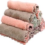 10 Pack Kitchen Cloth, Microfiber Dish Towels Washcloths, Super Absorbent Coral Velvet Dishtowels, Premium Cleaning Cloths,Non-Stick Oil Quick Dry Dish Towels, Soft Tea Towel, Table Cleaning Cloths.