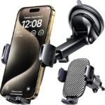 Qifutan Car Phone Holder Mount Phone Mount for Car Windshield Dashboard Air Vent Universal Hands Free Automobile Cell Phone Holder Fit for iPhone Smartphone Camera Mounts